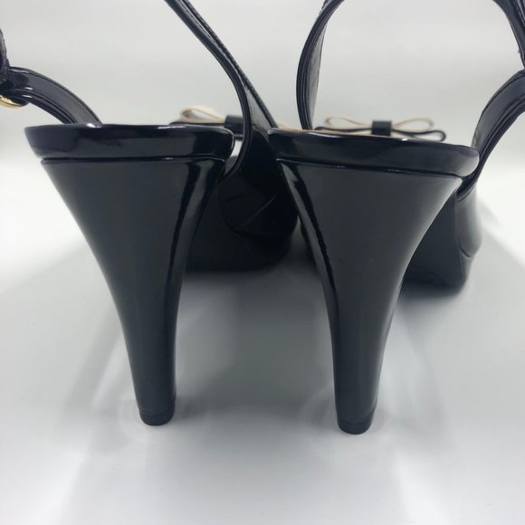 AK Anne Klein iFlex Slingback Pumps Platform Double Bow SZ 8 - Picture 8 of 9